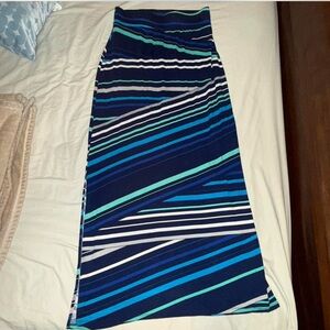 Striped Blue Maxi Skirt